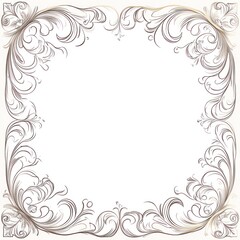 Elegant Ornate Floral Frame Design Illustration