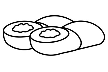 Sushi Rolls Elegant Line Art Design for Asian Restaurant