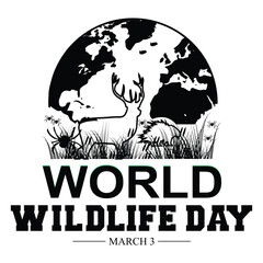 World wildlife day 3 march t-shirt, banner, design vector