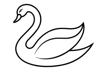 Elegant Swan Line Drawing for Wedding and Luxury Events SVG