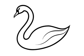 Elegant Swan Line Drawing for Wedding and Luxury Events SVG