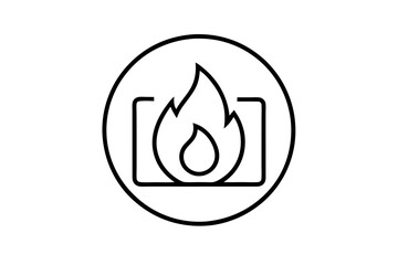 Minimalist Fire Alarm Icon in Line Art Style (SVG)