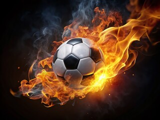 Fototapeta premium Miniature Football & Fire: Dramatic Tilt-Shift Stock Photo