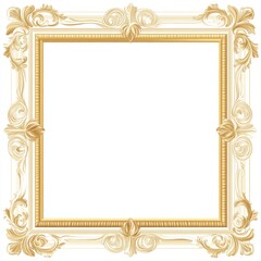 Ornate Gold And White Picture Frame Design