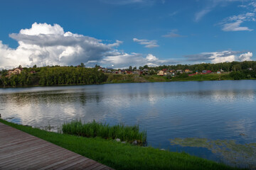 On the embankment of the Nevyansk reservoir in the city of Nevyansk