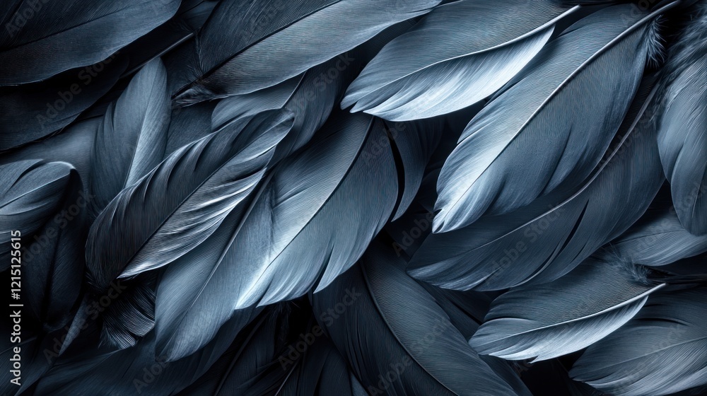 Poster dark blue feathers texture background design
