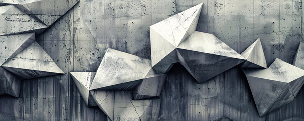 Modern geometric shapes on textured background