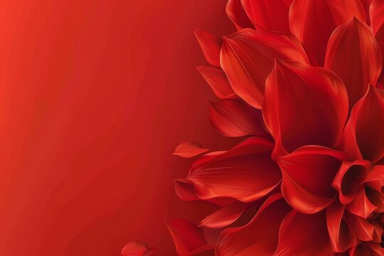 Close up of red dahlia flower - Powered by Adobe