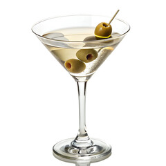 オリーブを添えたクラシックなマティーニカクテル | Classic martini cocktail with olives