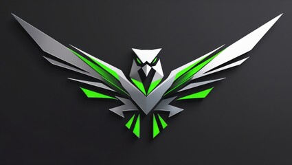 Abstract metallic eagle logo design. (1)