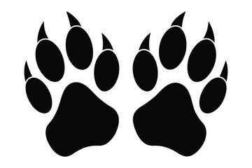 Tiger footprints silhouette logo icon vector illustration.