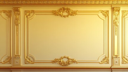 Obraz premium Elegant Gold Trimmed Wall Paneling Design