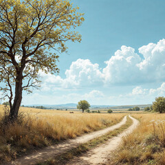 Concept photo of rural, rural landscape