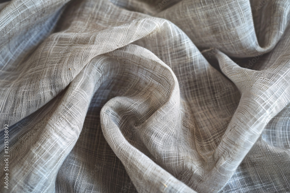Poster high-resolution image showcasing the detailed weave and folds of a linen fabric