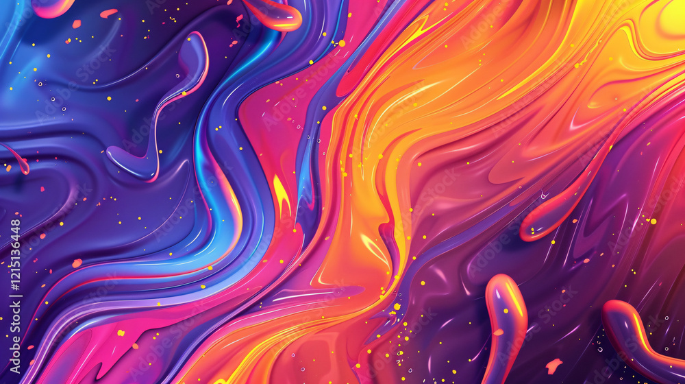 Poster colorful swirling abstract pattern with a fluid, marble-like appearance