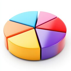 Obraz premium Create a dynamic, vibrant pie chart for marketing research