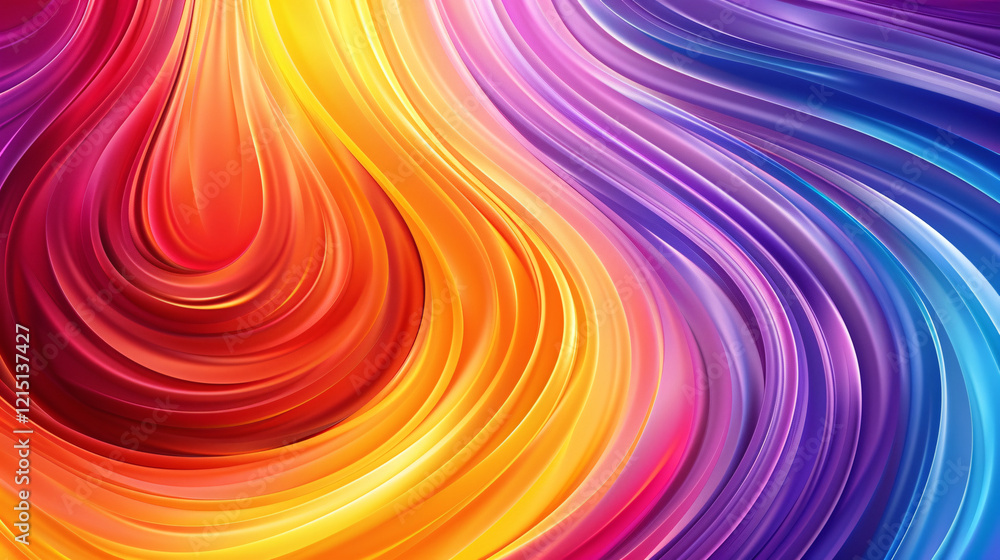 Aufkleber Colorful abstract swirl design with a smooth gradient flow