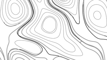 Topographic map contours in hilly or mountainous terrain, similar cartography illustration. Topography and geography map grid abstract backdrop.