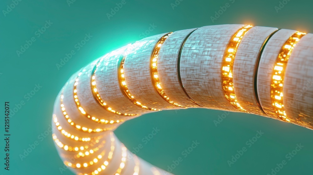 Poster futuristic glowing circular structure abstract 3d render