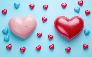 Fototapeta premium Saint Valentines Day and 8 march womans day bright background