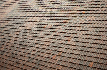 A roof tiles background.  Tiled roof background.