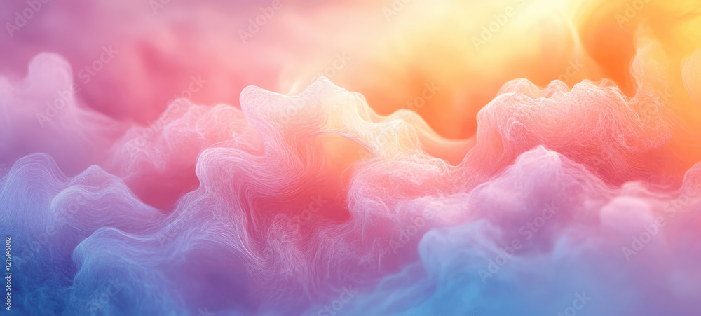Poster soft and dreamy pastel waves blending seamlessly in a harmonious abstract design creating a peaceful