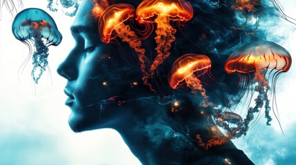 Oceanic Dream: A Surreal Portrait of Tranquility