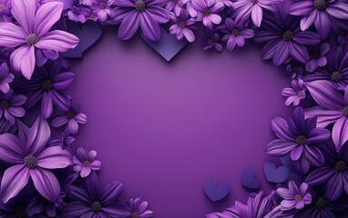 Fototapeta premium Saint Valentines Day and 8 march womans day purple 3d background