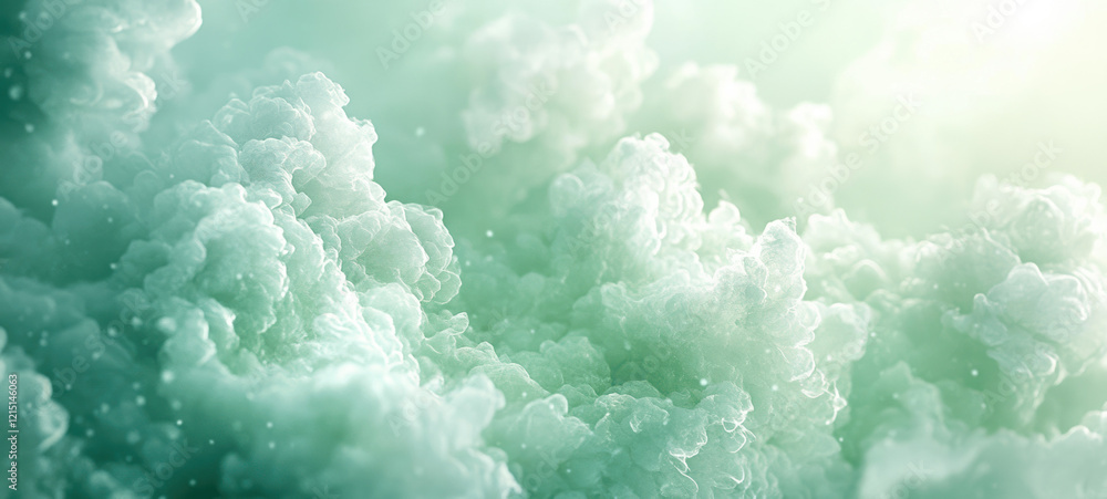 Aufkleber abstract green clouds with a tranquil atmosphere that create an inviting background full of soft, vi