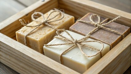Artisan Soap Bars in Wooden Crate 