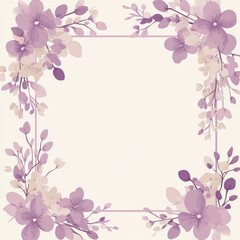 Fototapeta premium Lavender Flowers Frame Elegant Floral Design