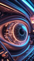 Obraz premium futuristic cyber eye 