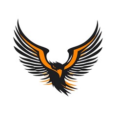 Fototapeta premium Golden eagle artwork glowing brightly against a deep, darkened background image