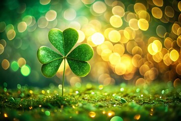 Minimalist Shamrock Bokeh Background for St. Patrick's Day Greetings