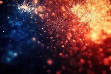 Fototapeta premium Bastille day fireworks celebration paris photographic capture nighttime aesthetic viewpoint patriotic spirit