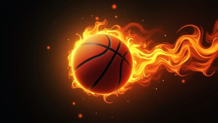 Obraz premium Fiery basketball blaze