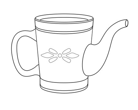 black and white watering can outline clip art preview