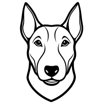 recommend clip art: Bull Terrier Dog Head Line Drawing