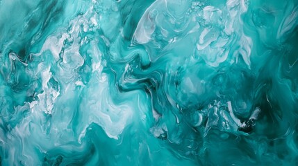 Obraz premium Pure blue turquoise water texture of the ocean sea with foam from and waves 