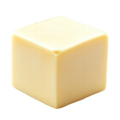 Isolated White Cheese Cube