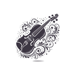 Orchestral Violin and Bow Silhouette Template
