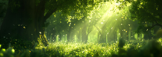sun rays in the forest