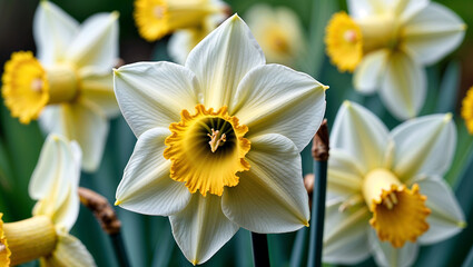 Bright yellow Daffodil petals