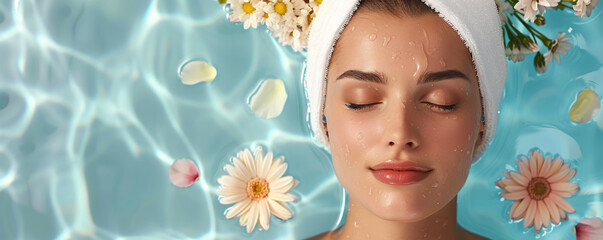 Serene beauty in floral spa