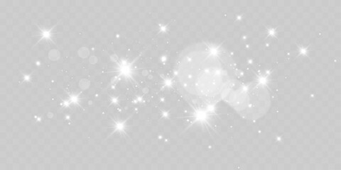 Light sparkle glitter shine glow with transparent glittering light effects, sparkling stars, white bokeh, and shiny glow on a checkered background, perfect for Christmas themes.
