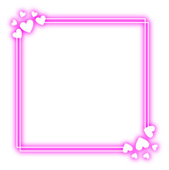 Neon Hearts Frame , Neon Hearts Border Design