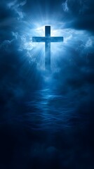 Fototapeta premium Abstract representation of a single ray of light on cross