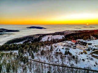 Sehenswerte Abendstunden am Großen Inselsberg bei Brotterode im Thüringer Wald - Thüringen - Deutschland