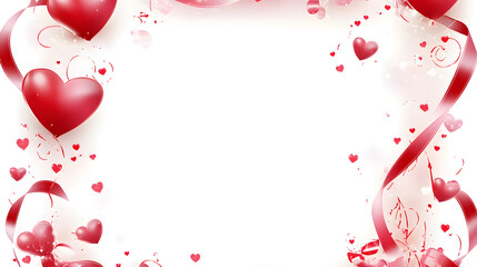 Obraz premium Romantic heart illustration with red and pink flowers, perfect for Valentine's Day cards and decorations
