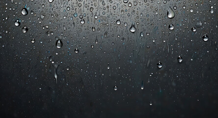 Fototapeta premium Water drops texture background. Spray, liquid droplets on gray surface